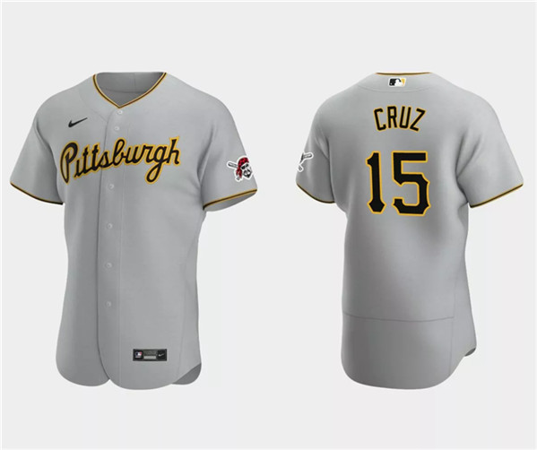 Men's Pittsburgh Pirates #15 Oneil Cruz Gray Flex Base Stitched Baseball Jersey