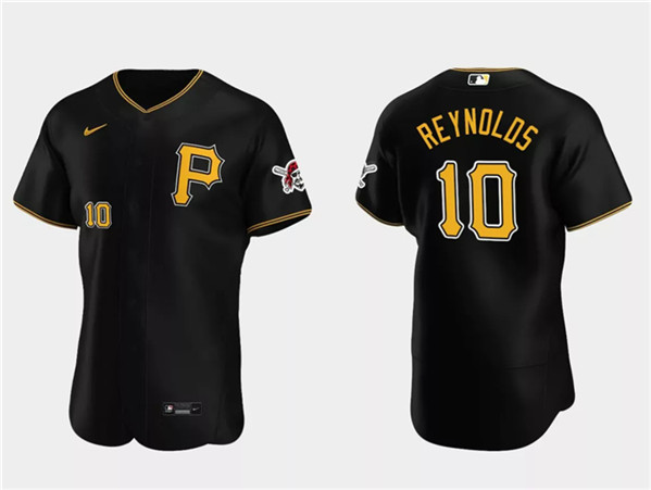Men's Pittsburgh Pirates #10 Bryan Reynolds Black Flex Base Stitched Baseball Jersey