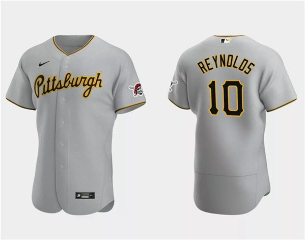 Men's Pittsburgh Pirates #10 Bryan Reynolds Gray Flex Base Stitched Baseball Jersey