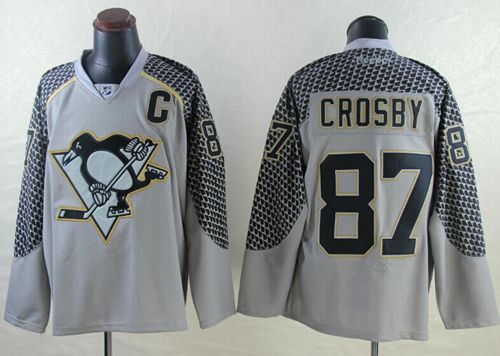 Penguins #87 Sidney Crosby Charcoal Cross Check Fashion Stitched NHL Jersey