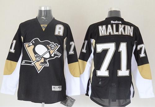Penguins #71 Evgeni Malkin Black Stitched NHL Jersey