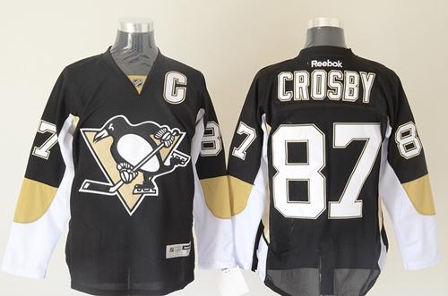 Penguins #87 Sidney Crosby Black Stitched NHL Jersey