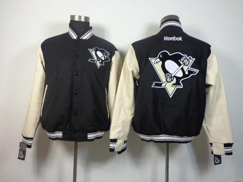 Pittsburgh Penguins Blank Satin Button-Up Black NHL Jacket