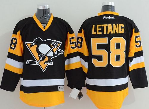 Penguins #58 Kris Letang Black Alternate Stitched NHL Jersey