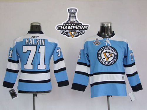 Penguins #71 Evgeni Malkin Blue 2016 Stanley Cup Champions Stitched NHL Jersey