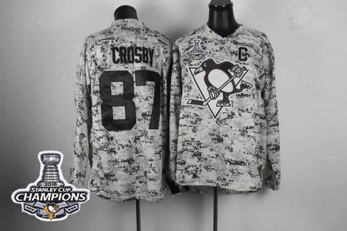Penguins #87 Sidney Crosby Camo 2016 Stanley Cup Champions Stitched NHL Jersey