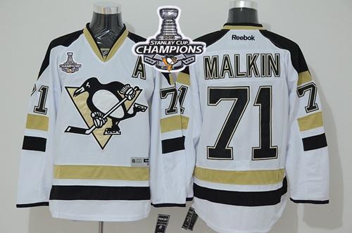 Penguins #71 Evgeni Malkin White 2014 Stadium Series 2016 Stanley Cup Champions Stitched NHL Jersey