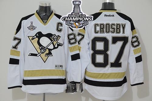 Penguins #87 Sidney Crosby White 2014 Stadium Series 2016 Stanley Cup Champions Stitched NHL Jersey