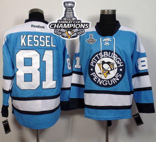 Penguins #81 Phil Kessel Light Blue Alternate 2016 Stanley Cup Champions Stitched NHL Jersey