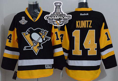 Penguins #14 Chris Kunitz Black Alternate 2016 Stanley Cup Champions Stitched NHL Jersey