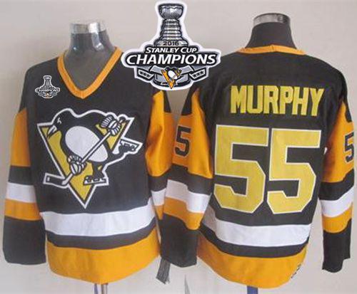 Penguins #55 Larry Murphy Black CCM Throwback 2016 Stanley Cup Champions Stitched NHL Jersey