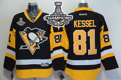 Penguins #81 Phil Kessel Black Alternate 2016 Stanley Cup Champions Stitched NHL Jersey