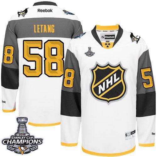 Penguins #58 Kris Letang White 2016 All Star Stanley Cup Champions Stitched NHL Jersey