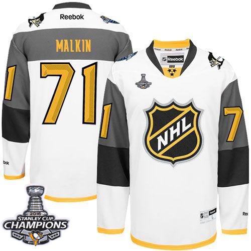 Penguins #71 Evgeni Malkin White 2016 All Star Stanley Cup Champions Stitched NHL Jersey
