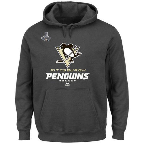 Pittsburgh Penguins Majestic Big & Tall Critical Victory 2016 Stanley Cup Champions Pullover Hoodie Gray