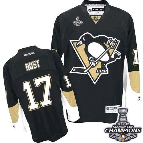 Penguins #17 Bryan Rust Black Home 2016 Stanley Cup Champions Stitched NHL Jersey