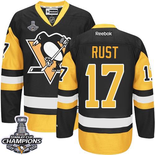 Penguins #17 Bryan Rust Black Alternate 2016 Stanley Cup Champions Stitched NHL Jersey