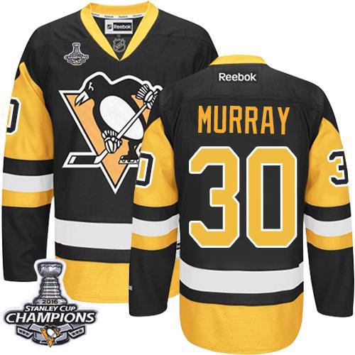 Penguins #30 Matt Murray Black Alternate 2016 Stanley Cup Champions Stitched NHL Jersey
