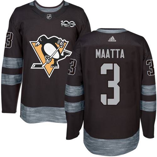 Penguins #3 Olli Maatta Black 1917-2017 100th Anniversary Stitched NHL Jersey