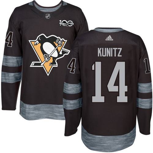 Penguins #14 Chris Kunitz Black 1917-2017 100th Anniversary Stitched NHL Jersey