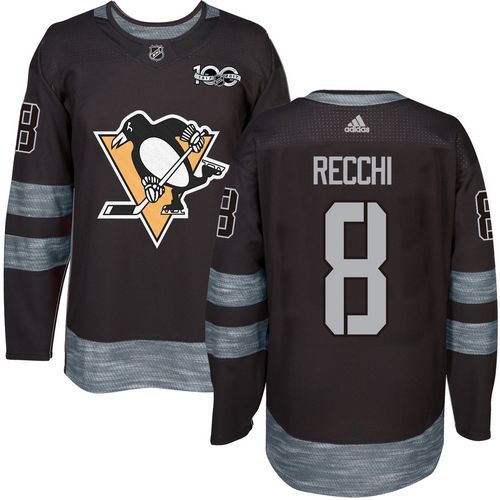 Penguins #8 Mark Recchi Black 1917-2017 100th Anniversary Stitched NHL Jersey