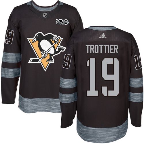 Penguins #19 Bryan Trottier Black 1917-2017 100th Anniversary Stitched NHL Jersey