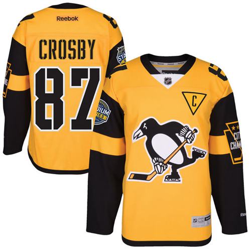 Penguins #87 Sidney Crosby Gold 2017 Stadium Series Stitched NHL Jersey