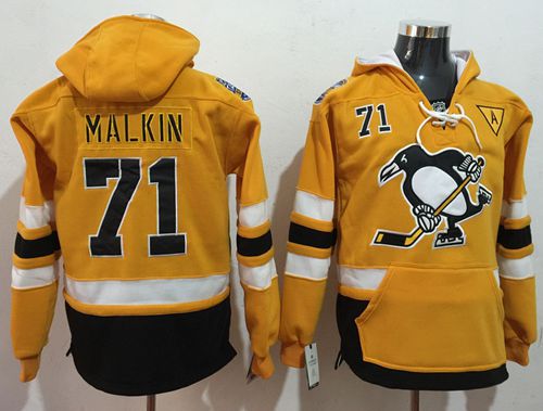 Penguins #71 Evgeni Malkin Gold Sawyer Hooded Sweatshirt 2017 Stadium Series Stitched NHL Jersey