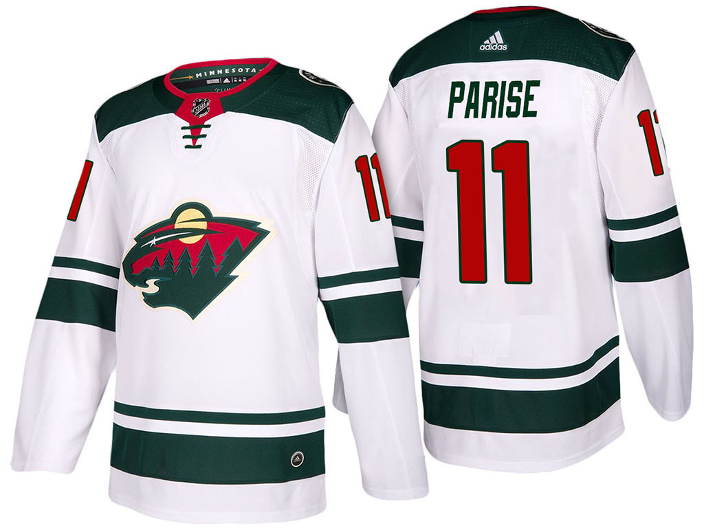 Men's Adidas Minnesota Wild #11 Zach Parise White Stitched NHL Jersey