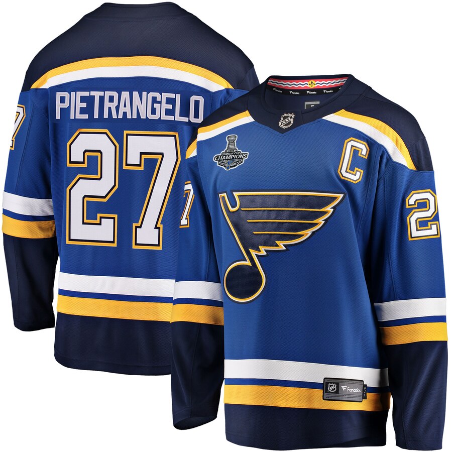 Men's St. Louis Blues #27 Alex Pietrangelo 2019 Stanley Cup Final Bound Breakaway Blue Stitched NHL Jersey