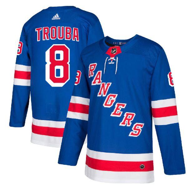 Men's New York Rangers #8 Jacob Trouba Blue Stitched NHL Jersey