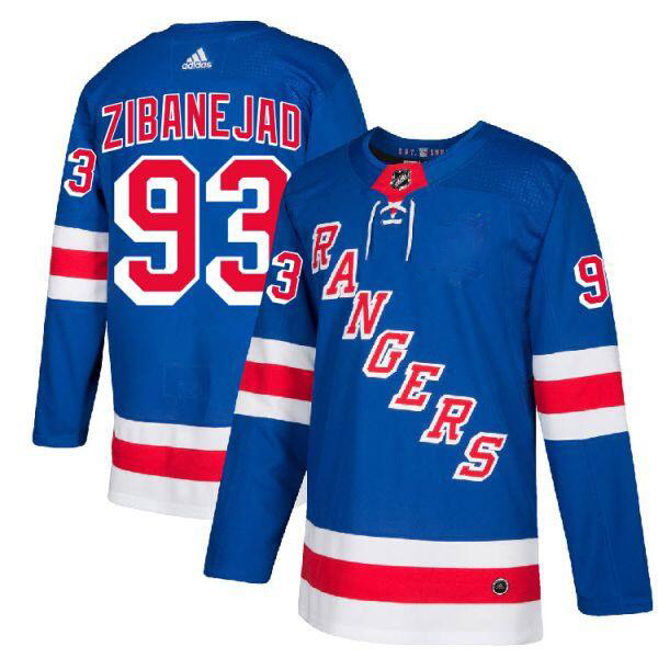 Men's New York Rangers #93 Mika Zibanejad Blue Stitched NHL Jersey