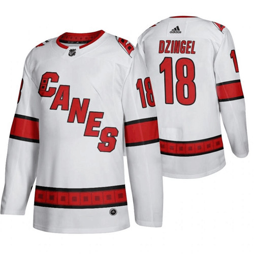 Men's Carolina Hurricanes #18 Ryan Dzingel White Stitched NHL Jersey