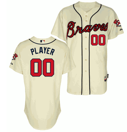 Men's Atlanta Braves ACTIVE PLAYER Custom Cream Alternate Cool Base Stitched MLB Jersey