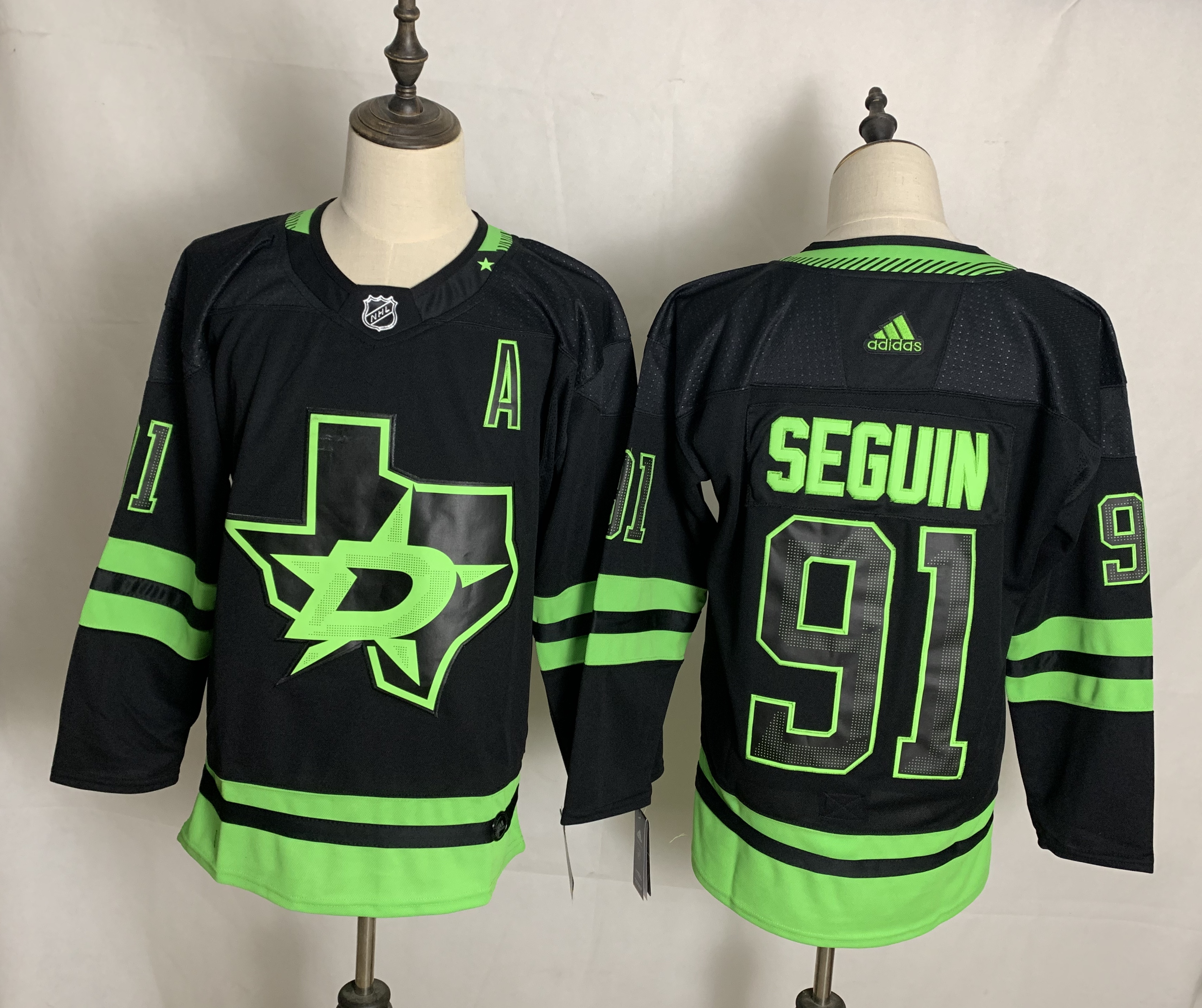 Men's Dallas Stars #91 Tyler Seguin Black 2020/21 Alternate Premier Breakaway NHL Stitched Jersey