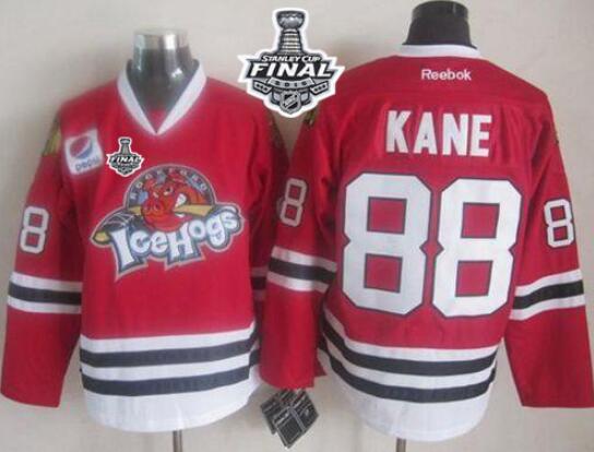 Men's Chicago Blackhawks Customized Red Ice Hogs 2015 Stanley Cup Stitched NHL Jersey