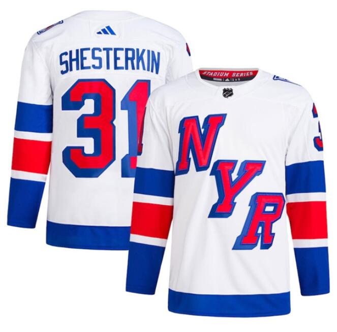 Men's New York Rangers Custom White 2024 Stadium Series Stitched Jersey