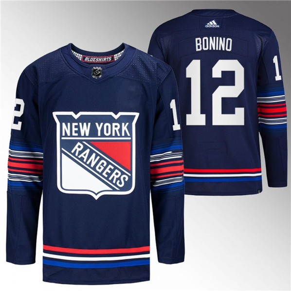 Men's New York Rangers #12 Nick Bonino Navy Stitched Jersey