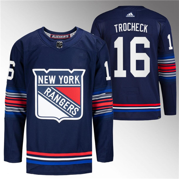 Men's New York Rangers #16 Vincent Trocheck Navy Stitched Jersey