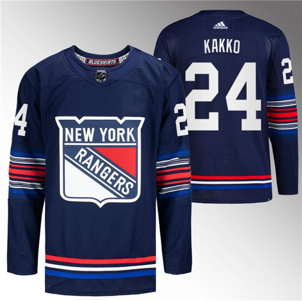 Men's New York Rangers #24 Kaapo Kakko Navy Stitched Jersey
