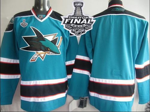 Sharks Blank Teal 2016 Stanley Cup Final Patch Stitched NHL Jersey