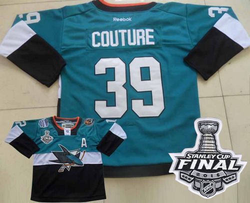 Sharks #39 Logan Couture Teal/Black 2015 Stadium Series 2016 Stanley Cup Final Patch Stitched NHL Jersey
