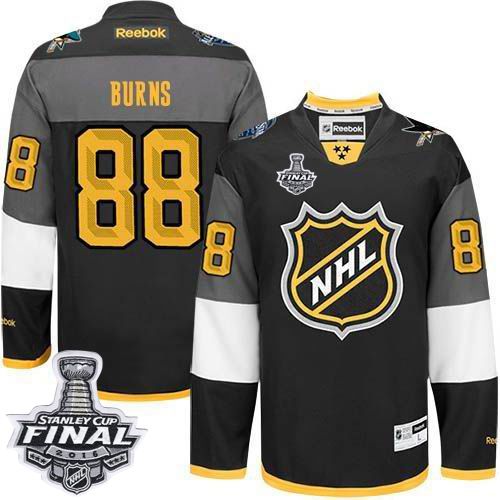 Sharks #88 Brent Burns Black 2016 All Star Stanley Cup Final Patch Stitched NHL Jersey