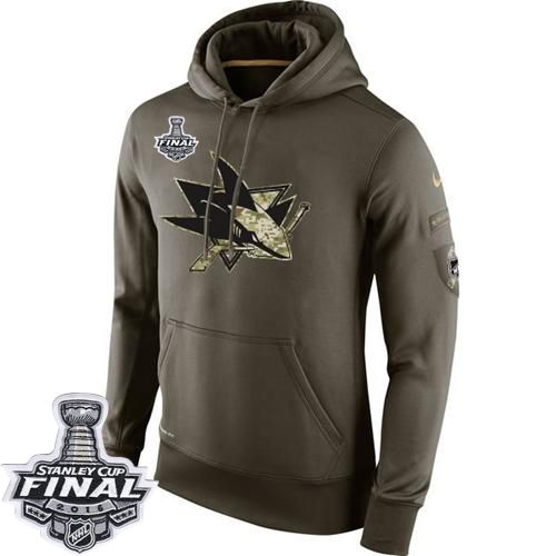 Men's San Jose Sharks Nike Salute To Service 2016 Stanley Cup Final Patch NHL Hoodie