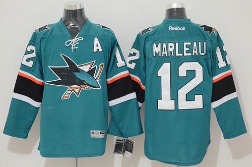 Sharks #12 Patrick Marleau Stitched Teal NHL Jersey