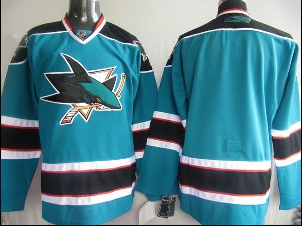 Sharks Blank Stitched Teal NHL Jersey