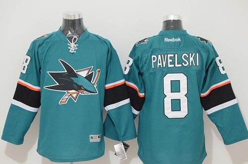 Sharks #8 Joe Pavelski Stitched Teal NHL Jersey