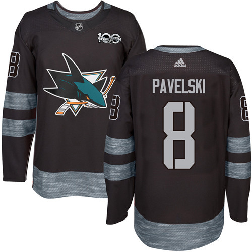 Sharks #8 Joe Pavelski Black 1917-2017 100th Anniversary Stitched NHL Jersey