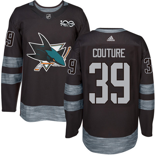 Sharks #39 Logan Couture Black 1917-2017 100th Anniversary Stitched NHL Jersey