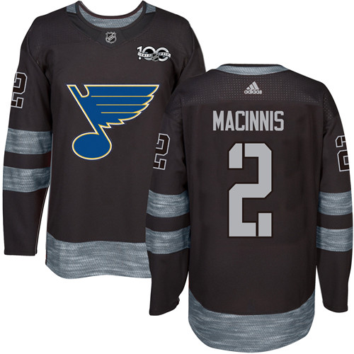 Blues #2 Al MacInnis Black 1917-2017 100th Anniversary Stitched NHL Jersey